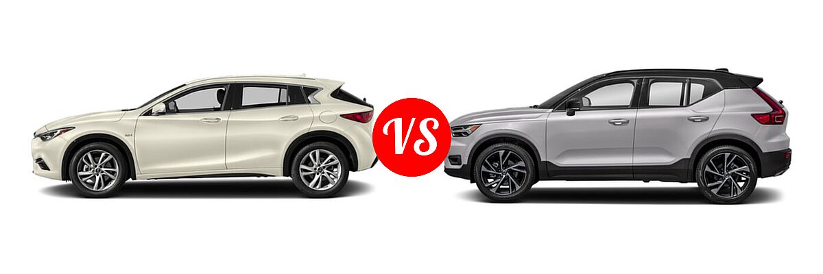 2019 Infiniti QX30 SUV ESSENTIAL / LUXE / PURE vs. 2019 Volvo XC40 SUV R-Design - Side Comparison