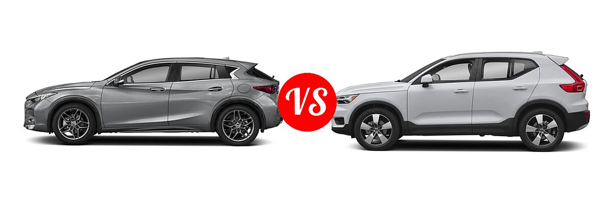 2019 Infiniti QX30 SUV SPORT vs. 2019 Volvo XC40 SUV Momentum / R-Design - Side Comparison