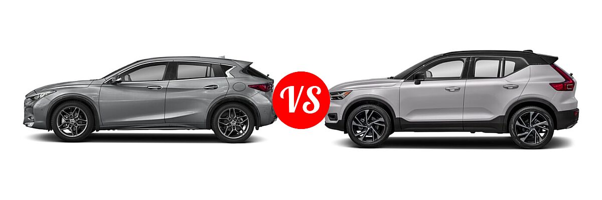 2019 Infiniti QX30 SUV SPORT vs. 2019 Volvo XC40 SUV R-Design - Side Comparison