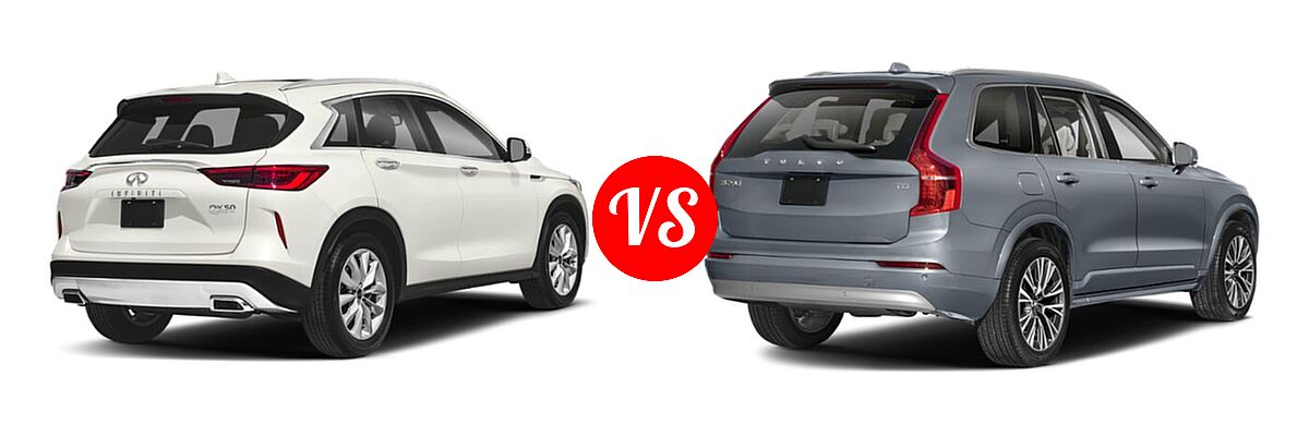 2019 Infiniti QX50 SUV ESSENTIAL / LUXE / PURE vs. 2022 Volvo XC90 SUV Inscription / Momentum - Rear Right Comparison