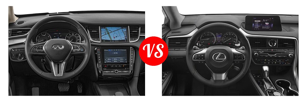 2019 Infiniti QX50 SUV ESSENTIAL / LUXE / PURE vs. 2019 Lexus RX 350 SUV RX 350 - Dashboard Comparison