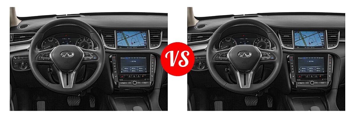 2019 Infiniti QX50 SUV ESSENTIAL / LUXE / PURE vs. 2020 Infiniti QX50 SUV AUTOGRAPH / ESSENTIAL / LUXE / PURE / SENSORY - Dashboard Comparison