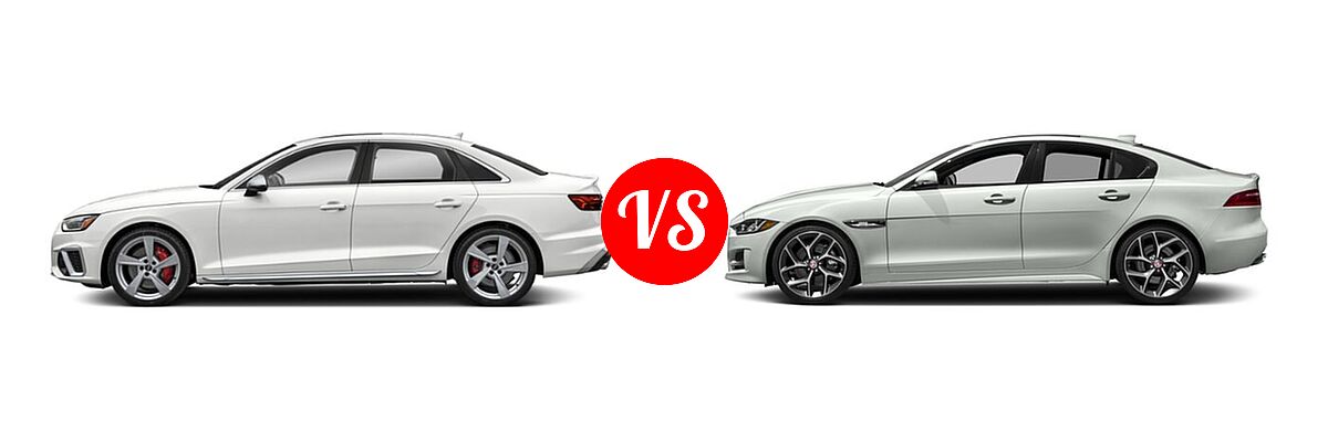 2020 Audi S4 Sedan Premium / Premium Plus / Prestige vs. 2018 Jaguar XE Sedan 25t R-Sport / 30t R-Sport / 35t R-Sport - Side Comparison