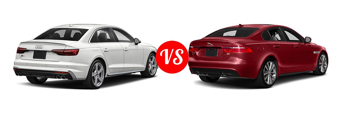 2020 Audi S4 Sedan Premium / Premium Plus / Prestige vs. 2018 Jaguar XE Sedan S - Rear Right Comparison