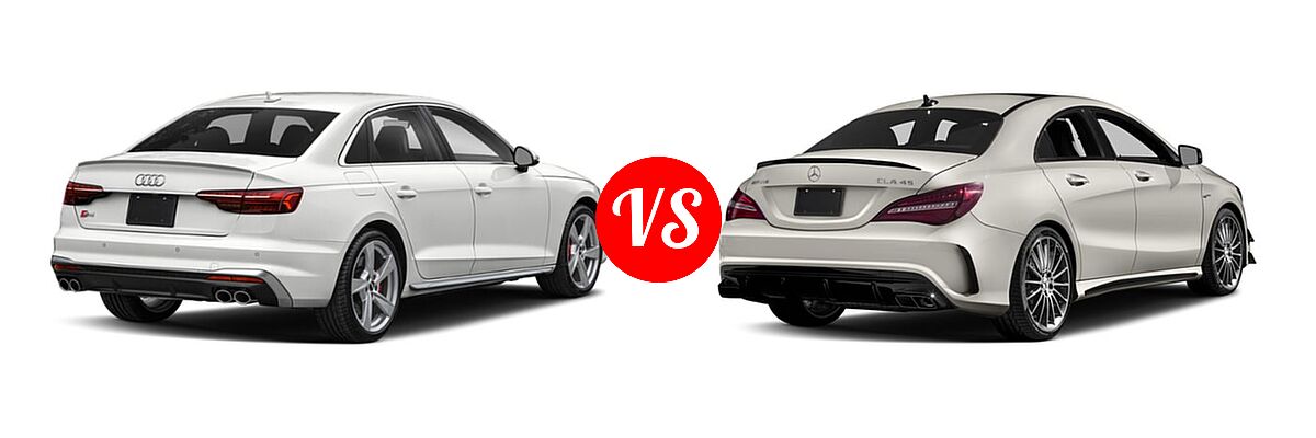 2020 Audi S4 Sedan Premium / Premium Plus / Prestige vs. 2018 Mercedes-Benz CLA-Class AMG CLA 45 Sedan AMG CLA 45 - Rear Right Comparison