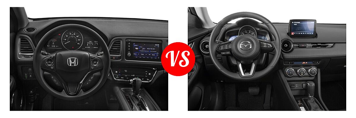 2019 Honda HR-V SUV EX vs. 2019 Mazda CX-3 SUV Touring - Dashboard Comparison