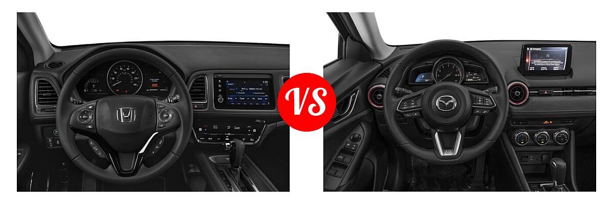 2019 Honda HR-V SUV EX-L vs. 2019 Mazda CX-3 SUV Grand Touring - Dashboard Comparison