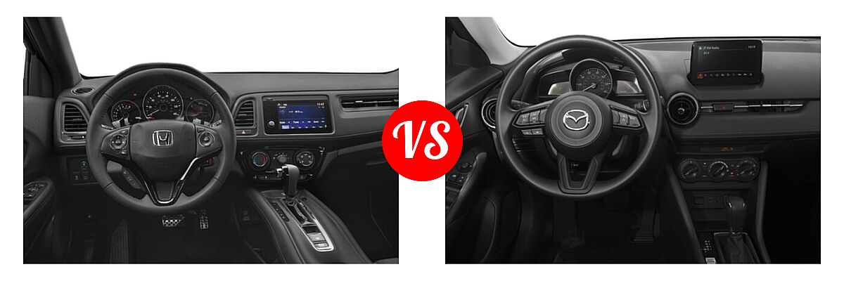 2019 Honda HR-V SUV Sport vs. 2019 Mazda CX-3 SUV Sport - Dashboard Comparison