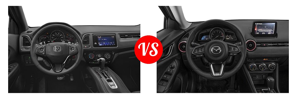 2019 Honda HR-V SUV Sport vs. 2019 Mazda CX-3 SUV Grand Touring - Dashboard Comparison