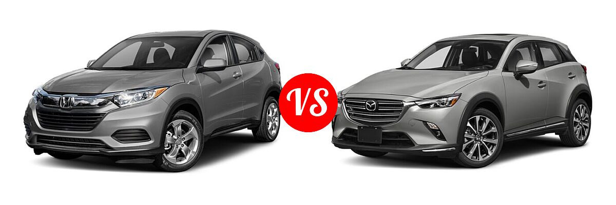 2019 Honda HR-V SUV LX vs. 2019 Mazda CX-3 SUV Grand Touring - Front Left Comparison