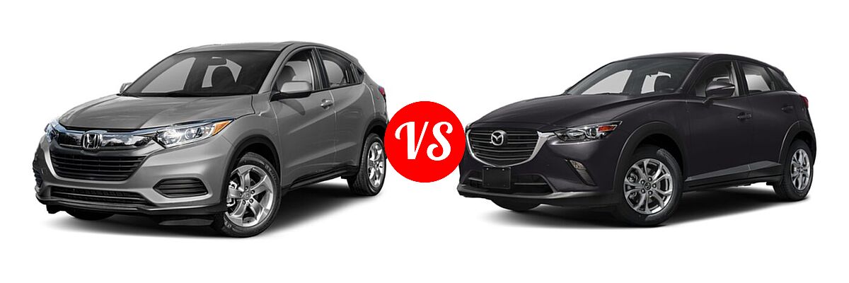 2019 Honda HR-V SUV LX vs. 2019 Mazda CX-3 SUV Sport - Front Left Comparison