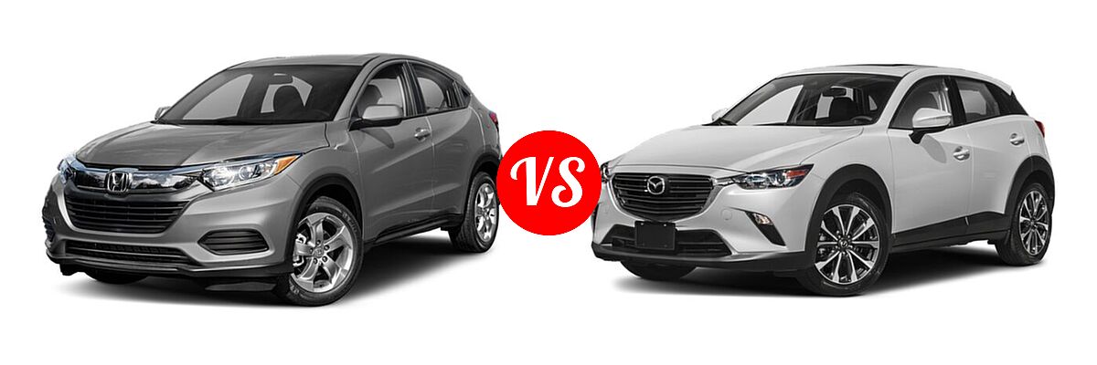 2019 Honda HR-V SUV LX vs. 2019 Mazda CX-3 SUV Touring - Front Left Comparison