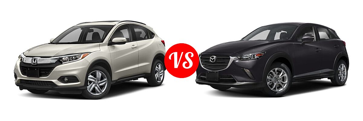 2019 Honda HR-V SUV EX-L vs. 2019 Mazda CX-3 SUV Sport - Front Left Comparison