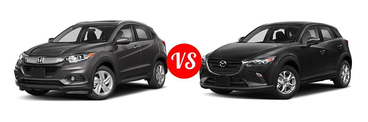 2019 Honda HR-V SUV EX vs. 2019 Mazda CX-3 SUV Sport - Front Left Comparison