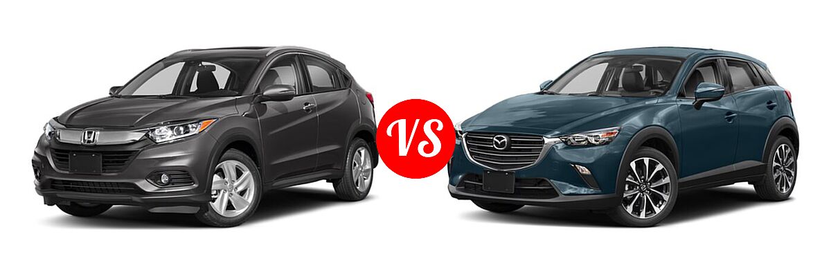 2019 Honda HR-V SUV EX vs. 2019 Mazda CX-3 SUV Touring - Front Left Comparison