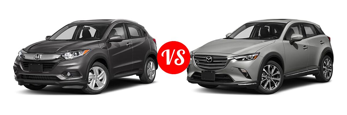 2019 Honda HR-V SUV EX vs. 2019 Mazda CX-3 SUV Grand Touring - Front Left Comparison
