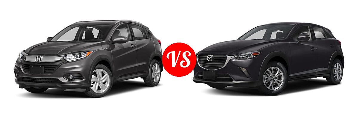 2019 Honda HR-V SUV EX vs. 2019 Mazda CX-3 SUV Sport - Front Left Comparison