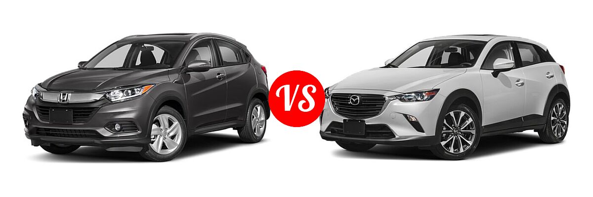2019 Honda HR-V SUV EX vs. 2019 Mazda CX-3 SUV Touring - Front Left Comparison