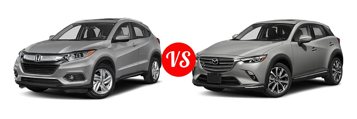 2019 Honda HR-V SUV EX-L vs. 2019 Mazda CX-3 SUV Grand Touring - Front Left Comparison