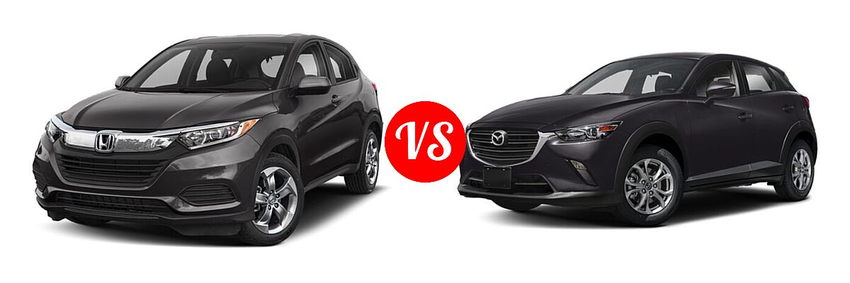 2019 Honda HR-V SUV LX vs. 2019 Mazda CX-3 SUV Sport - Front Left Comparison