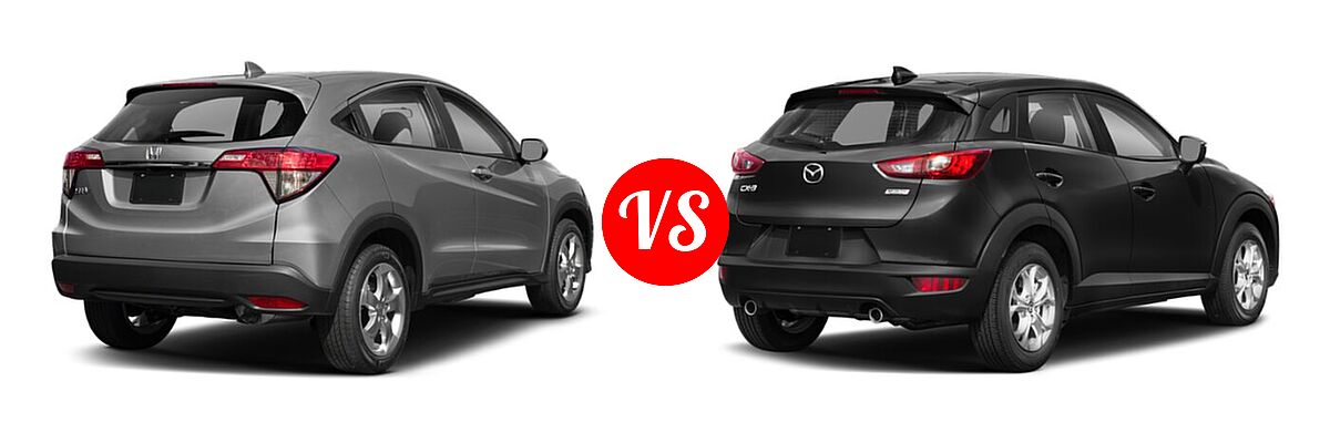 2019 Honda HR-V SUV LX vs. 2019 Mazda CX-3 SUV Sport - Rear Right Comparison