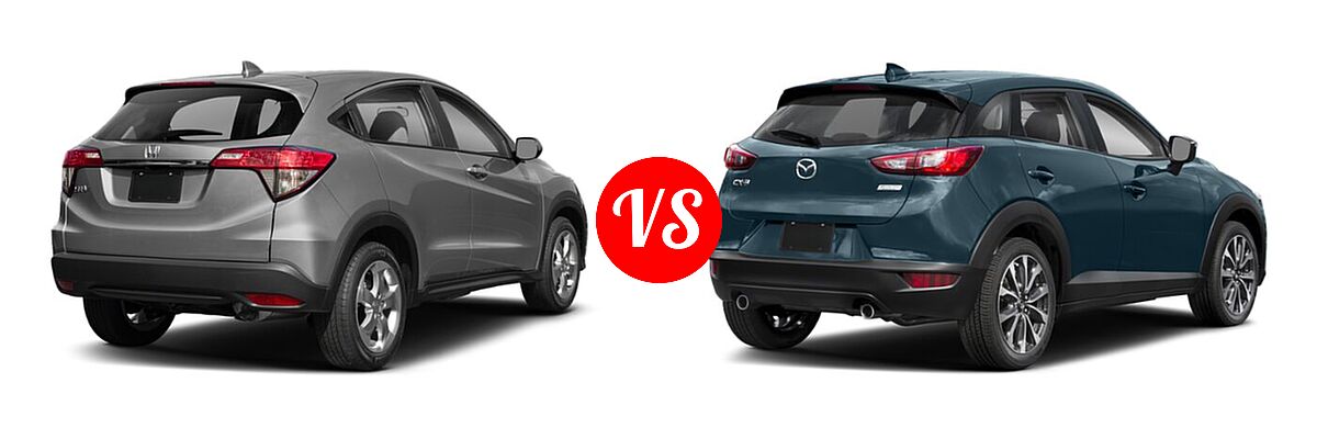 2019 Honda HR-V SUV LX vs. 2019 Mazda CX-3 SUV Touring - Rear Right Comparison