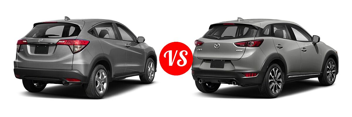 2019 Honda HR-V SUV LX vs. 2019 Mazda CX-3 SUV Grand Touring - Rear Right Comparison