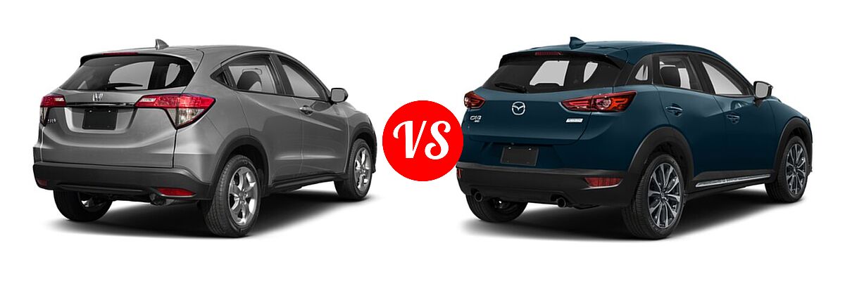 2019 Honda HR-V SUV LX vs. 2019 Mazda CX-3 SUV Grand Touring - Rear Right Comparison