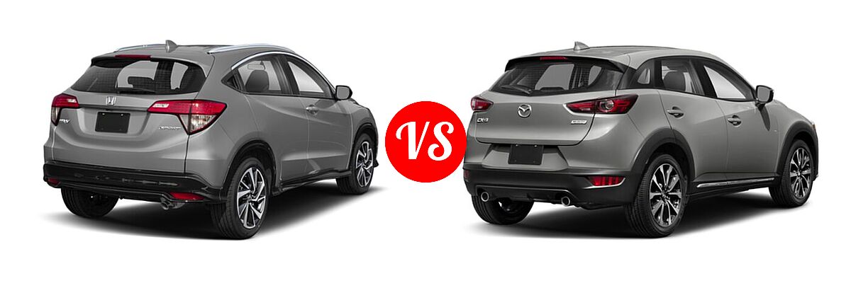 2019 Honda HR-V SUV Sport vs. 2019 Mazda CX-3 SUV Grand Touring - Rear Right Comparison