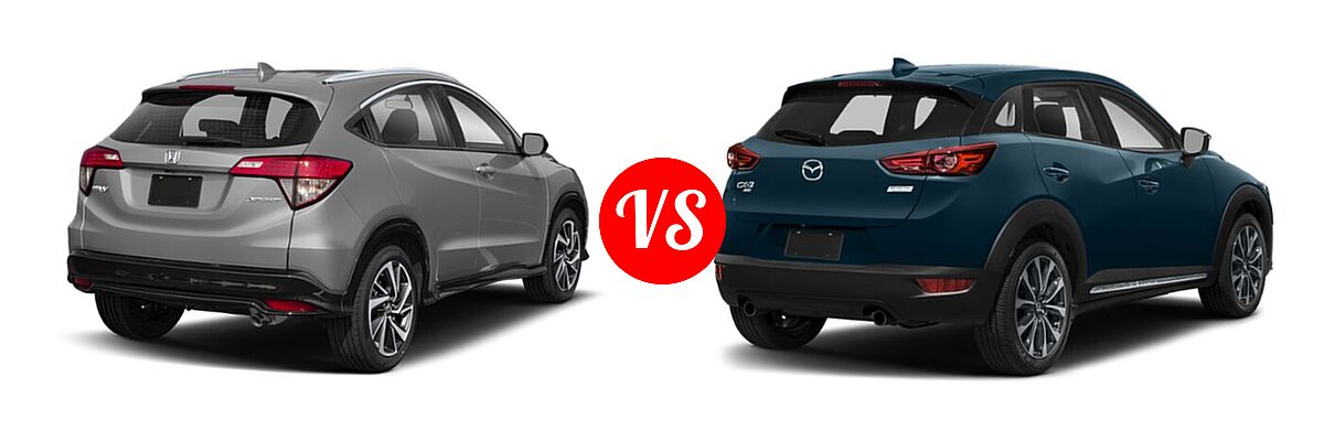 2019 Honda HR-V SUV Sport vs. 2019 Mazda CX-3 SUV Grand Touring - Rear Right Comparison