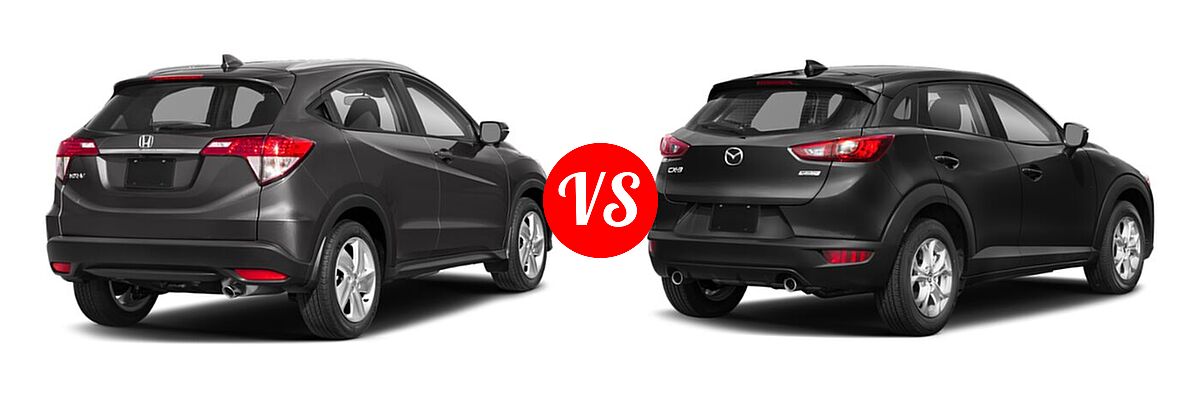 2019 Honda HR-V SUV EX vs. 2019 Mazda CX-3 SUV Sport - Rear Right Comparison