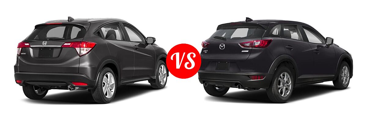 2019 Honda HR-V SUV EX vs. 2019 Mazda CX-3 SUV Sport - Rear Right Comparison
