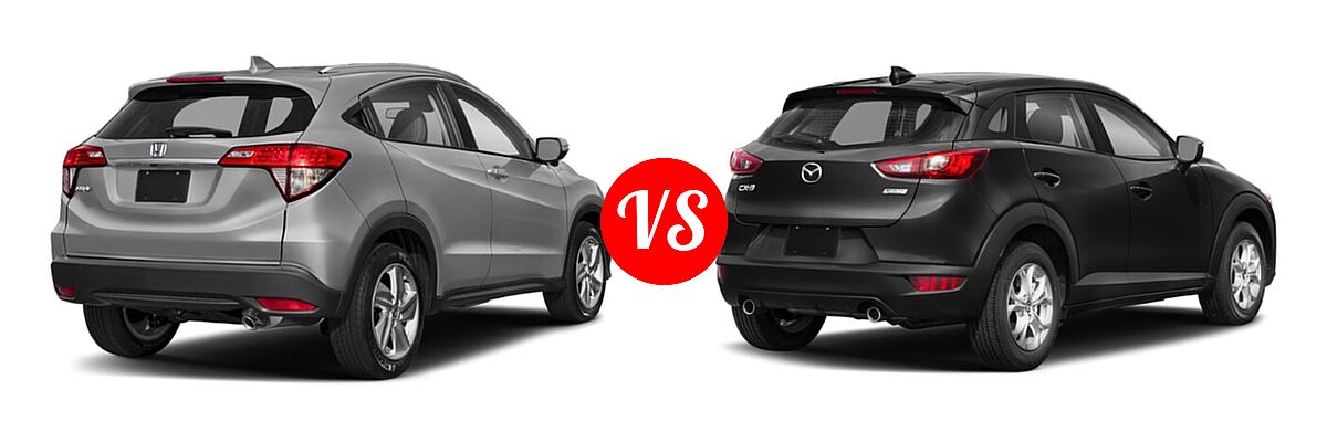 2019 Honda HR-V SUV EX-L vs. 2019 Mazda CX-3 SUV Sport - Rear Right Comparison