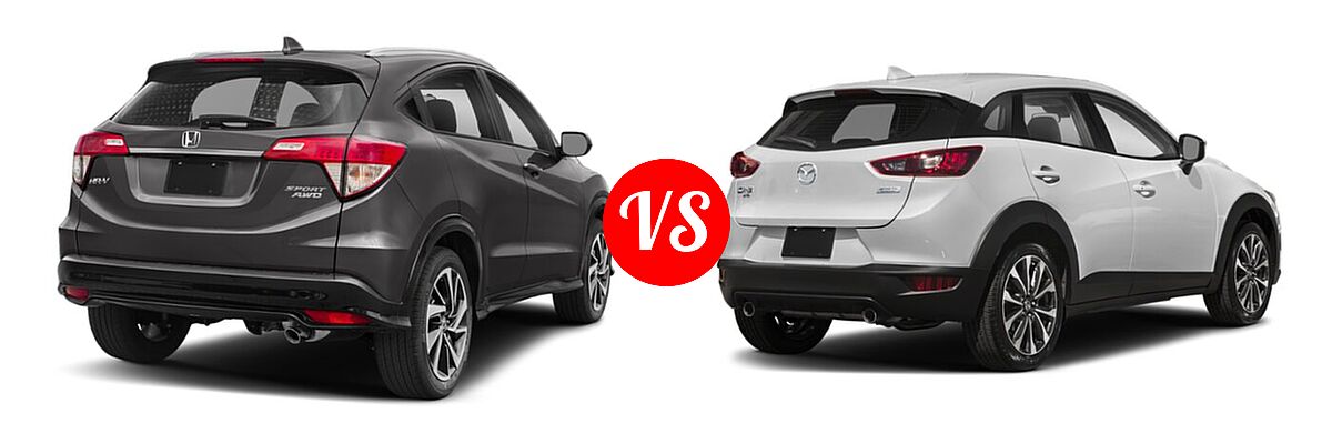 2019 Honda HR-V SUV Sport vs. 2019 Mazda CX-3 SUV Touring - Rear Right Comparison