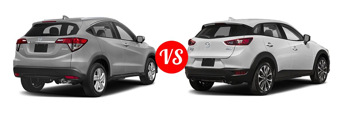 2019 Honda HR-V SUV EX vs. 2019 Mazda CX-3 SUV Touring - Rear Right Comparison