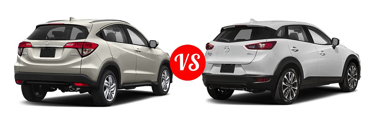 2019 Honda HR-V SUV EX-L vs. 2019 Mazda CX-3 SUV Touring - Rear Right Comparison