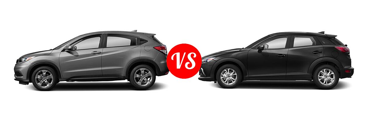 2019 Honda HR-V SUV LX vs. 2019 Mazda CX-3 SUV Sport - Side Comparison