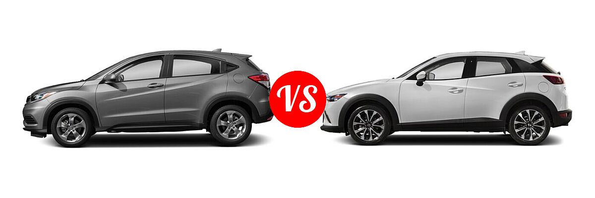 2019 Honda HR-V SUV LX vs. 2019 Mazda CX-3 SUV Touring - Side Comparison
