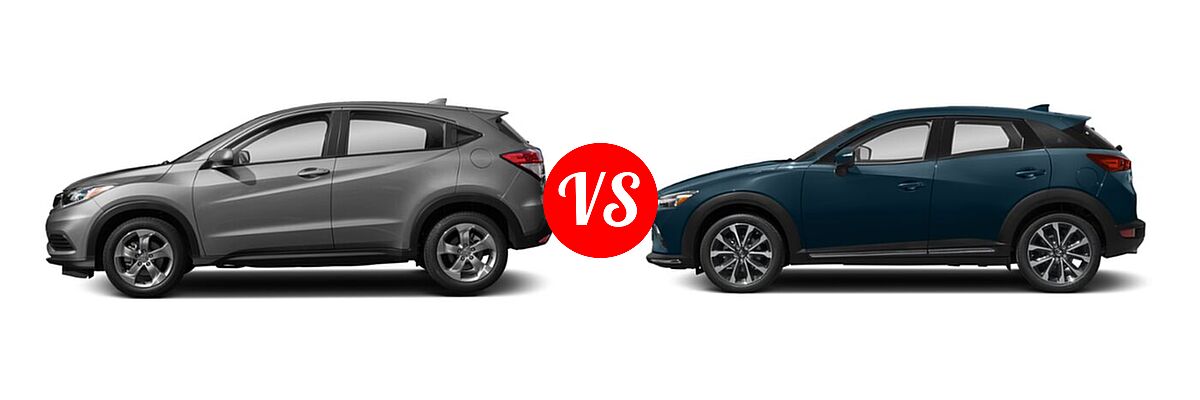 2019 Honda HR-V SUV LX vs. 2019 Mazda CX-3 SUV Grand Touring - Side Comparison