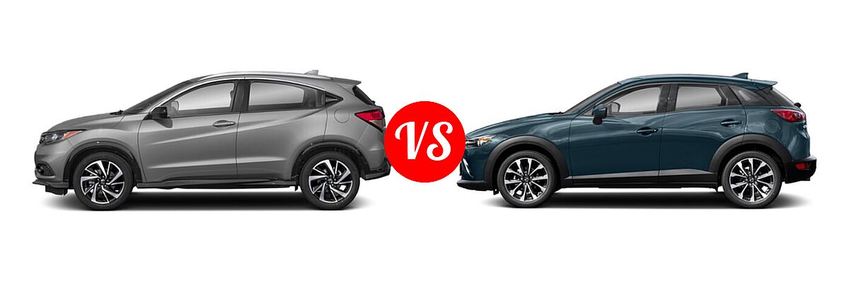 2019 Honda HR-V SUV Sport vs. 2019 Mazda CX-3 SUV Touring - Side Comparison