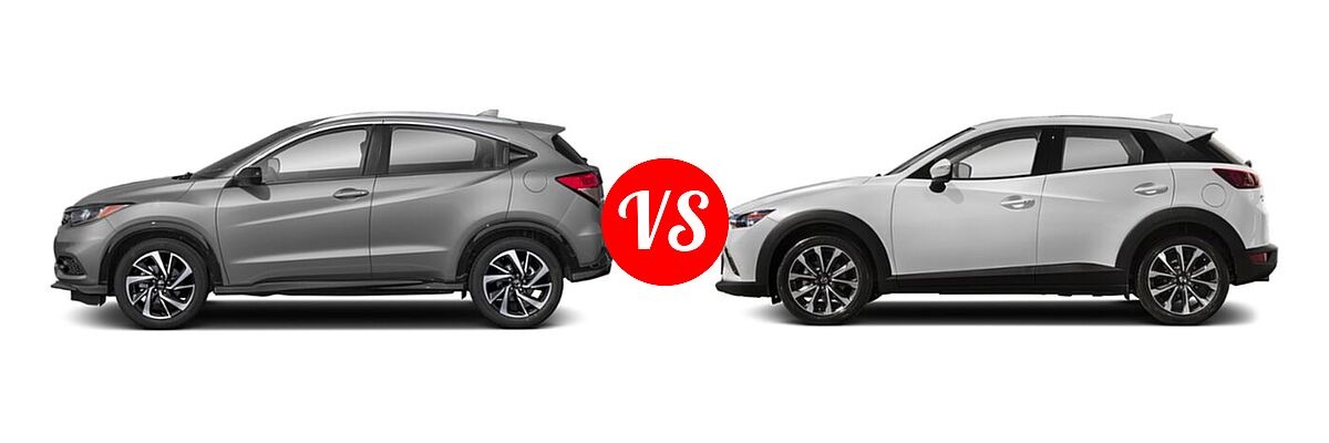 2019 Honda HR-V SUV Sport vs. 2019 Mazda CX-3 SUV Touring - Side Comparison