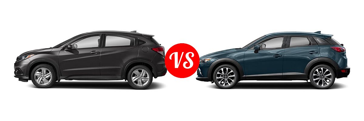 2019 Honda HR-V SUV EX vs. 2019 Mazda CX-3 SUV Touring - Side Comparison