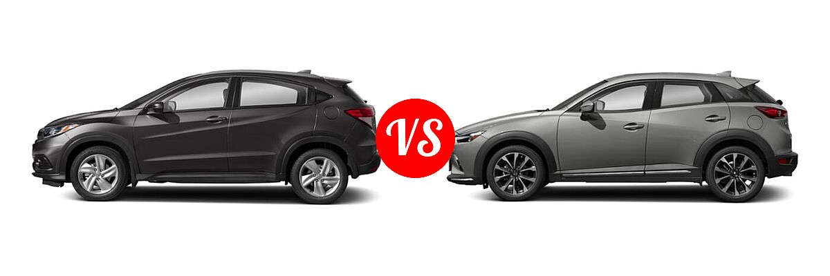 2019 Honda HR-V SUV EX vs. 2019 Mazda CX-3 SUV Grand Touring - Side Comparison