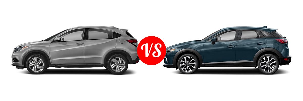 2019 Honda HR-V SUV EX-L vs. 2019 Mazda CX-3 SUV Touring - Side Comparison