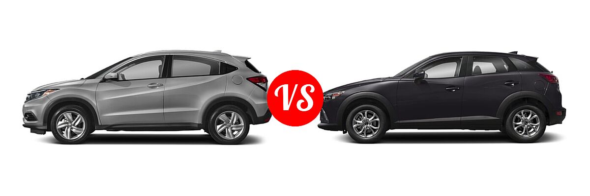 2019 Honda HR-V SUV EX-L vs. 2019 Mazda CX-3 SUV Sport - Side Comparison