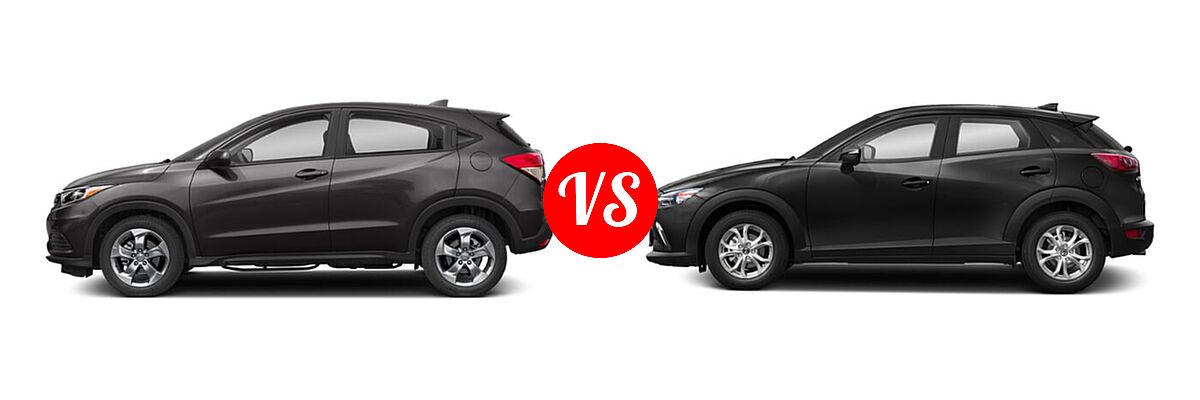 2019 Honda HR-V SUV LX vs. 2019 Mazda CX-3 SUV Sport - Side Comparison