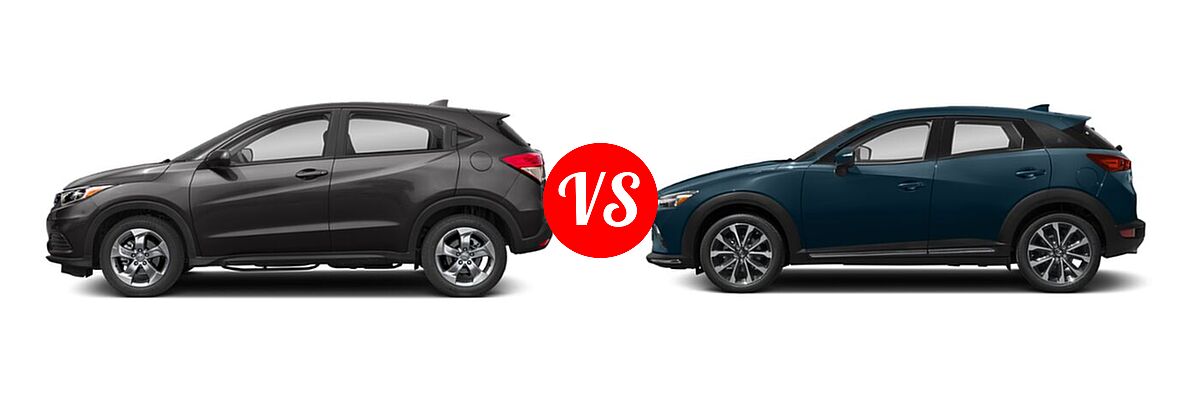 2019 Honda HR-V SUV LX vs. 2019 Mazda CX-3 SUV Grand Touring - Side Comparison