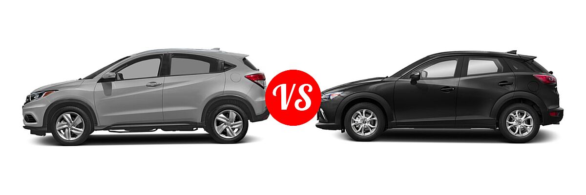 2019 Honda HR-V SUV EX vs. 2019 Mazda CX-3 SUV Sport - Side Comparison