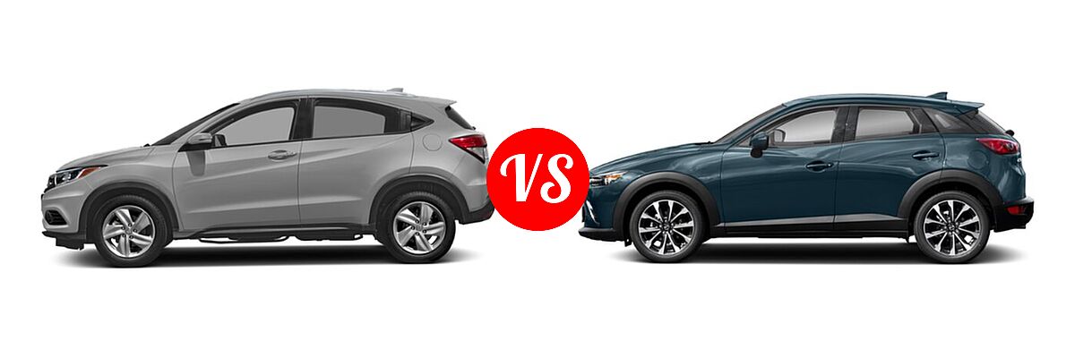 2019 Honda HR-V SUV EX vs. 2019 Mazda CX-3 SUV Touring - Side Comparison