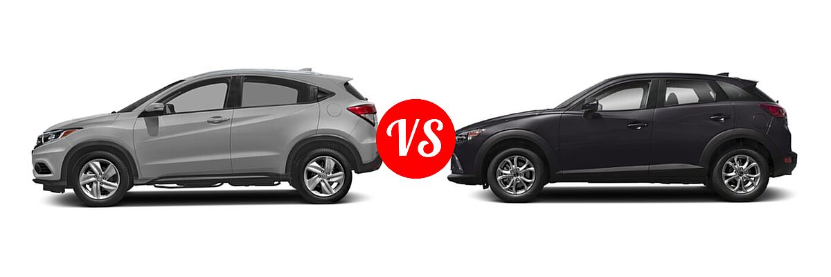 2019 Honda HR-V SUV EX vs. 2019 Mazda CX-3 SUV Sport - Side Comparison